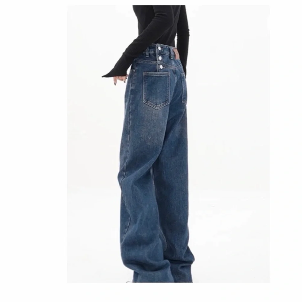 Commense Three Button Baggy Wide Leg Boyfriend‎ Jeans NWT